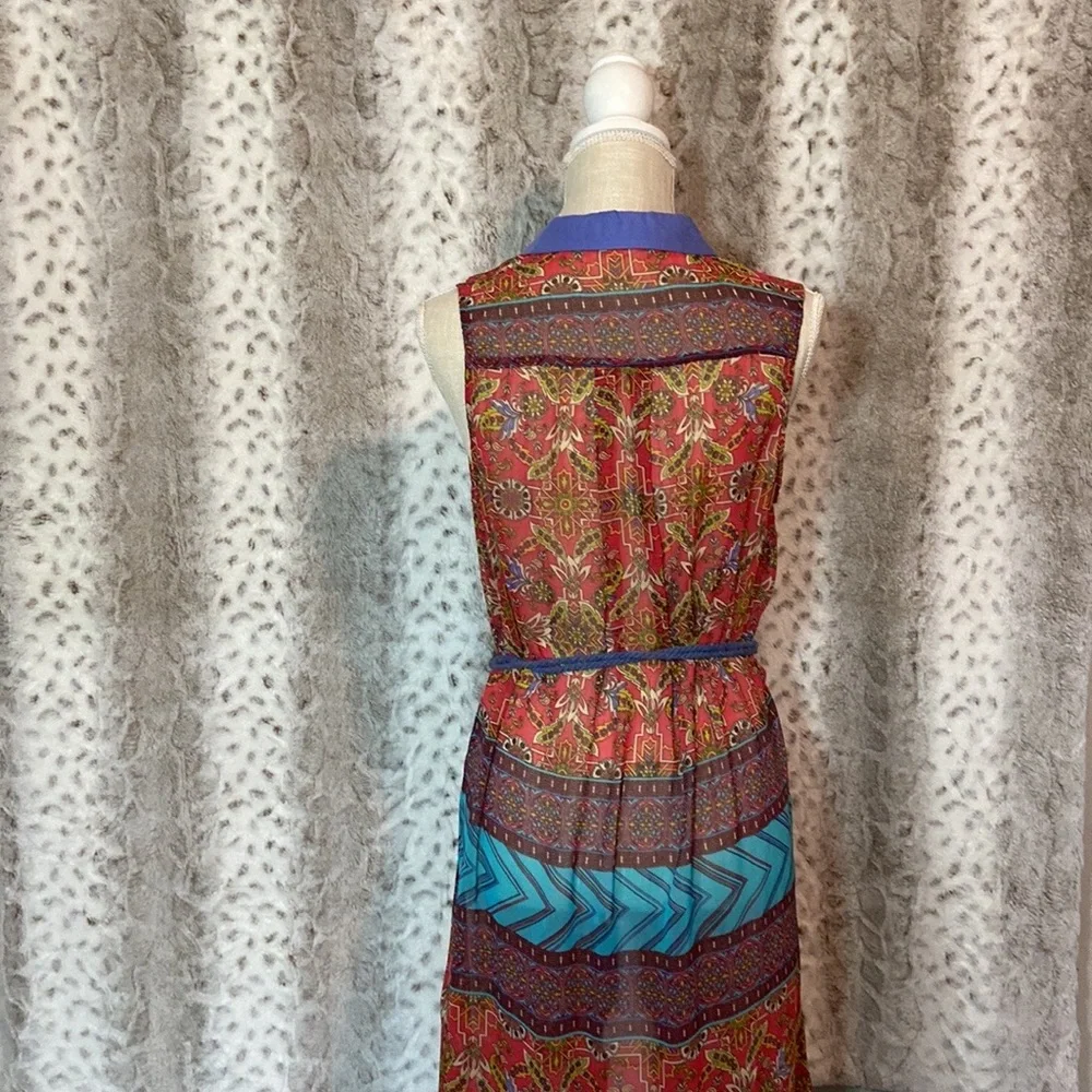 Flying Tomato Red & Blue Patterned Maxi Dress - Picture 11 of 15